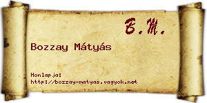 Bozzay Mátyás névjegykártya