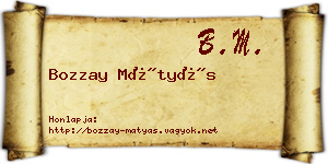 Bozzay Mátyás névjegykártya